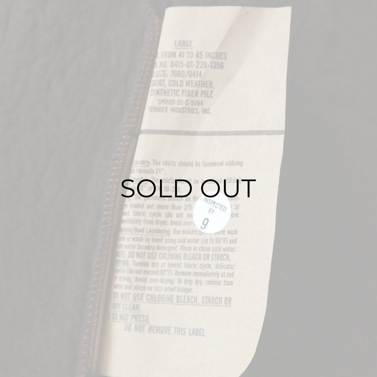 画像13: 90's US ARMY "BEAR JACKET" SYNTHETIC FIBER PILE COLD WEATHER ZIP JACKET "DEADSTOCK" 【SIZE : LARGE】 (13)