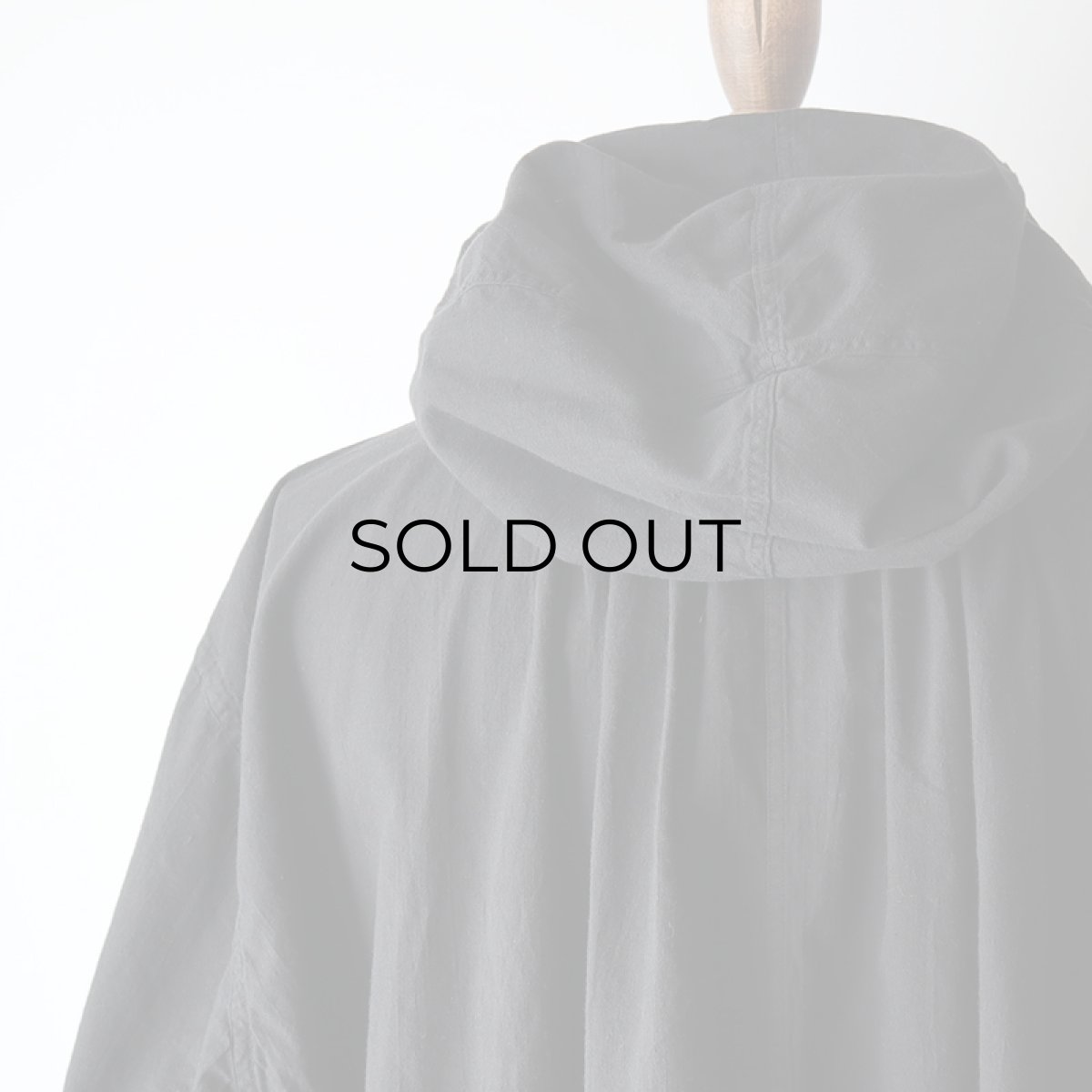 画像12: OLD CZECH MILITARY COTTON SNOW CAMOUFLAGE PULLOVER HOODED SMOCK "BLACK OVER DYE" (12)