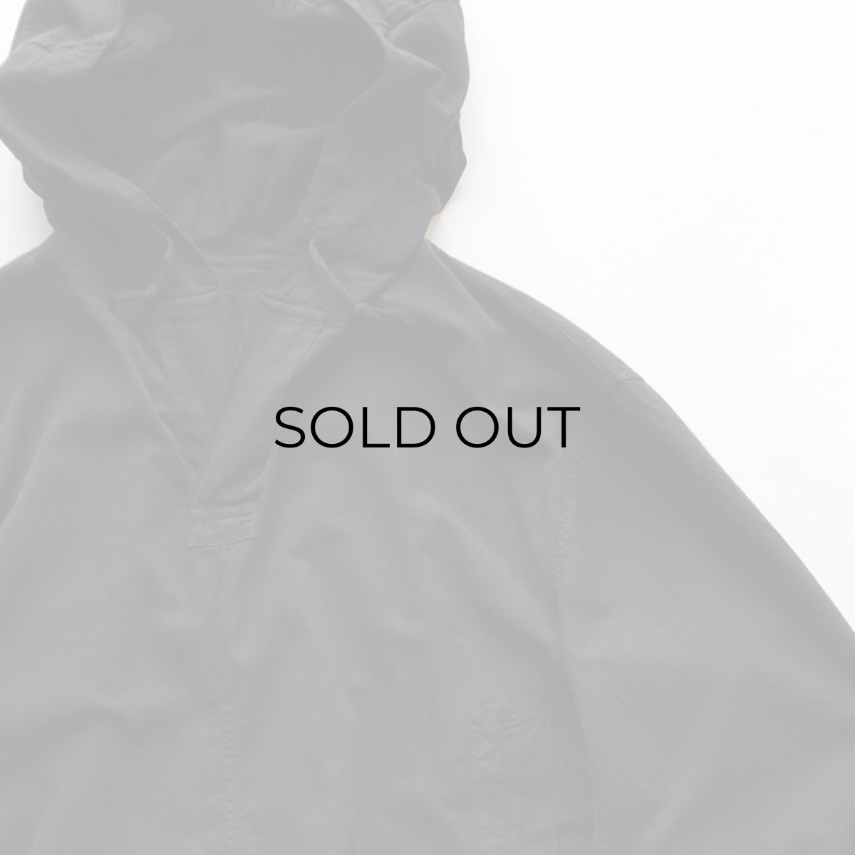 画像4: OLD CZECH MILITARY COTTON SNOW CAMOUFLAGE PULLOVER HOODED SMOCK "BLACK OVER DYE" (4)