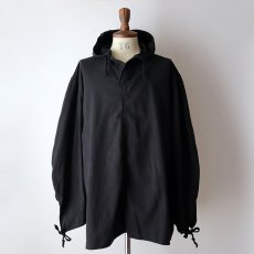 画像11: OLD CZECH MILITARY COTTON SNOW CAMOUFLAGE PULLOVER HOODED SMOCK "BLACK OVER DYE" (11)