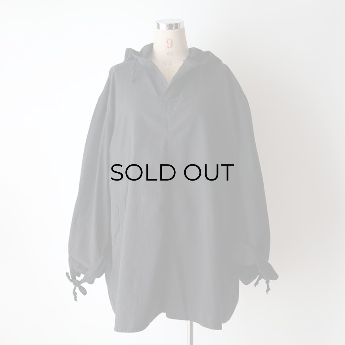 画像12: OLD CZECH MILITARY COTTON SNOW CAMOUFLAGE PULLOVER HOODED SMOCK "BLACK OVER DYE" (12)