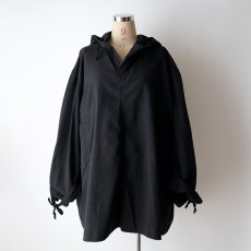 画像12: OLD CZECH MILITARY COTTON SNOW CAMOUFLAGE PULLOVER HOODED SMOCK "BLACK OVER DYE" (12)