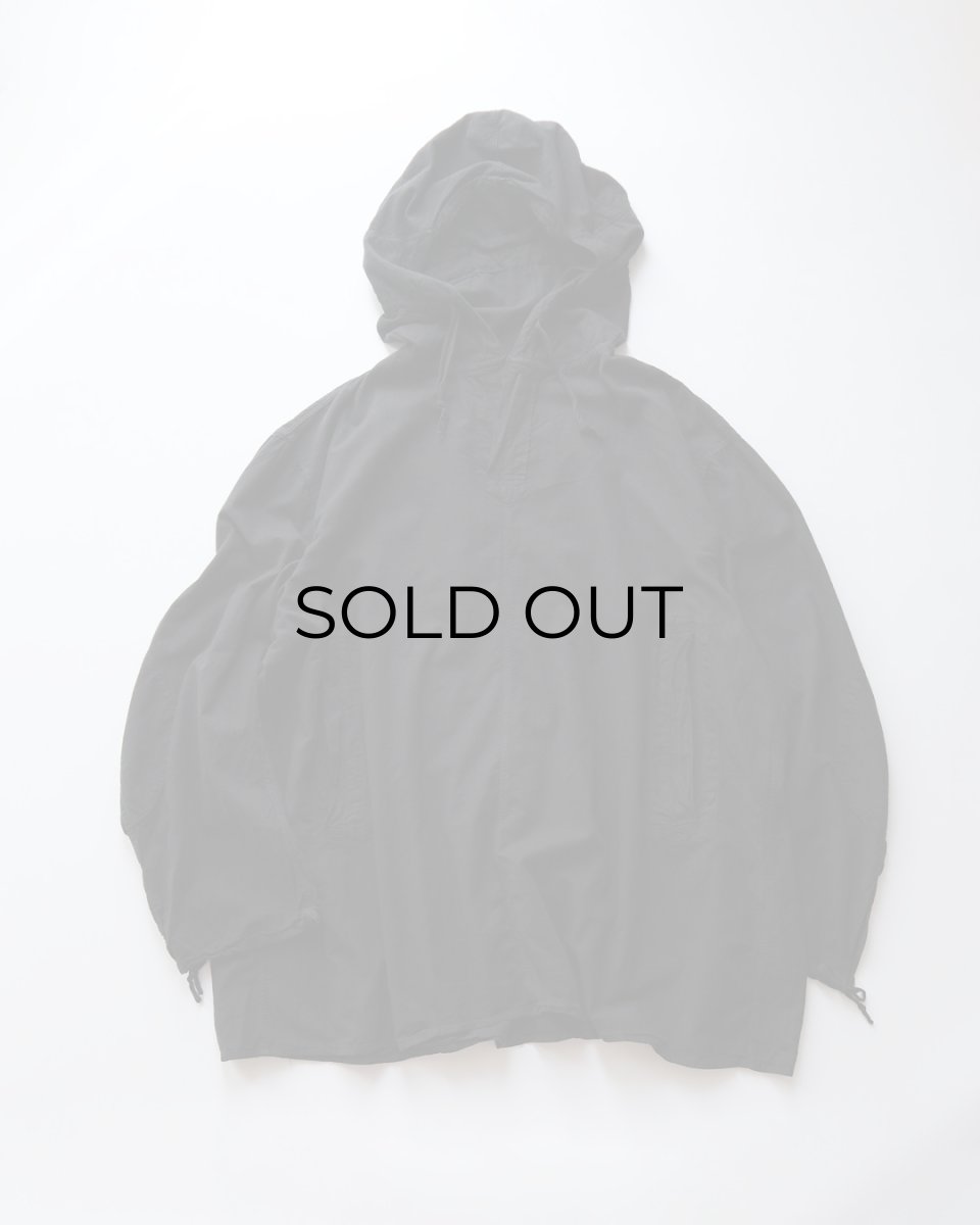 画像1: OLD CZECH MILITARY COTTON SNOW CAMOUFLAGE PULLOVER HOODED SMOCK "BLACK OVER DYE" (1)