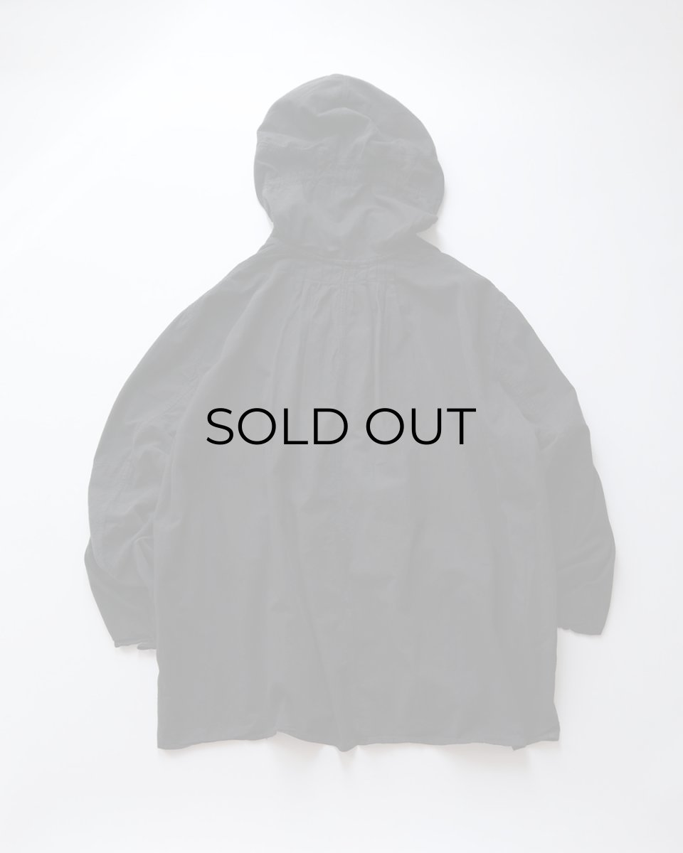 画像2: OLD CZECH MILITARY COTTON SNOW CAMOUFLAGE PULLOVER HOODED SMOCK "BLACK OVER DYE" (2)