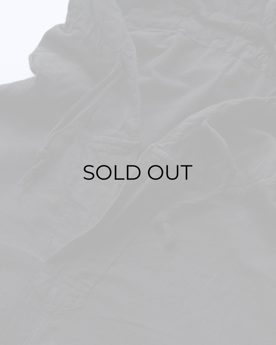 画像4: OLD CZECH MILITARY COTTON SNOW CAMOUFLAGE PULLOVER HOODED SMOCK "BLACK OVER DYE" (4)