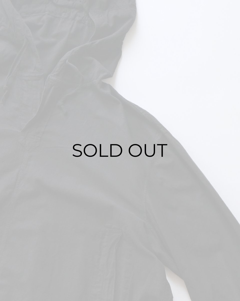 画像3: OLD CZECH MILITARY COTTON SNOW CAMOUFLAGE PULLOVER HOODED SMOCK "BLACK OVER DYE" (3)