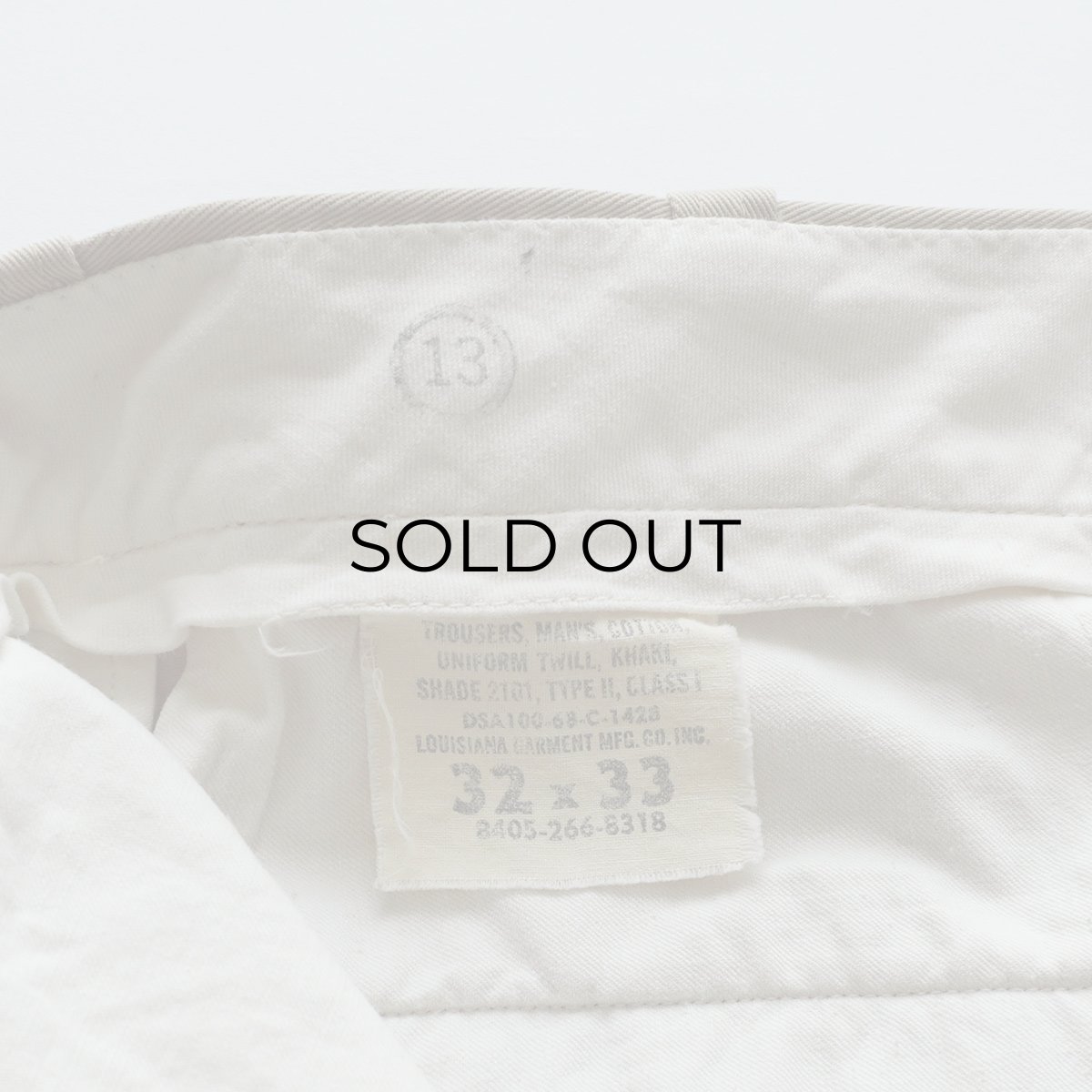 画像6: 60's US MARINE CORPS COTTON KHAKI TROUSERS【W32 x L31 程度】 (6)
