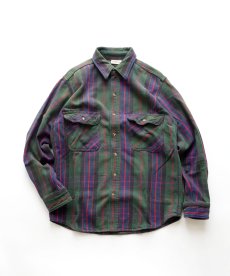 画像1: 〜90's FIVE BROTHER COTTON CHECK HEAVY FLANNEL SHIRT (1)