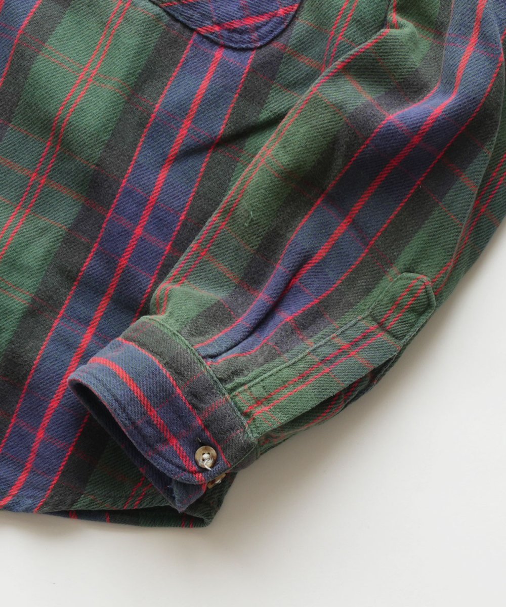 画像6: 〜90's FIVE BROTHER COTTON CHECK HEAVY FLANNEL SHIRT (6)