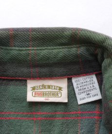 画像7: 〜90's FIVE BROTHER COTTON CHECK HEAVY FLANNEL SHIRT (7)