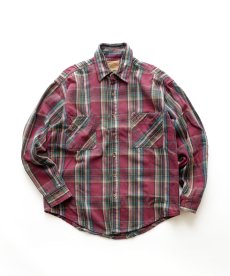 画像1: 〜90's ST. JOHN'S BAY COTTON CHECK HEAVY FLANNEL SHIRT "MADE IN USA" (1)