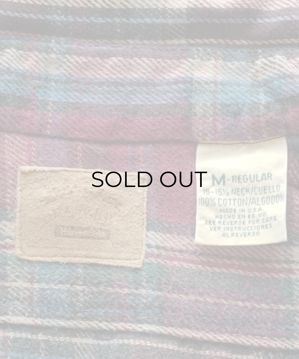 画像6: 〜90's ST. JOHN'S BAY COTTON CHECK HEAVY FLANNEL SHIRT "MADE IN USA" (6)