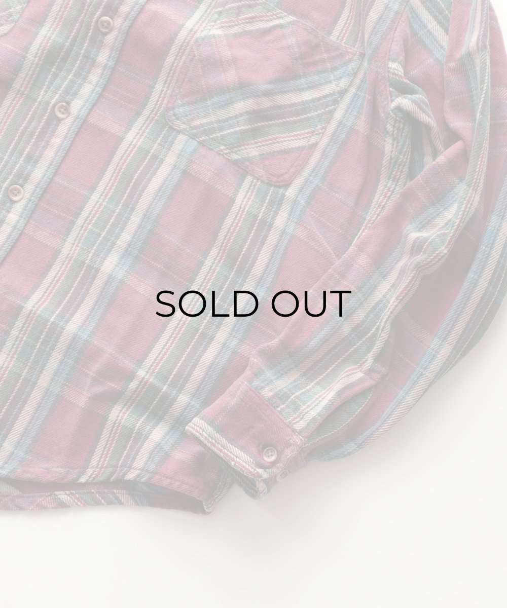 画像4: 〜90's ST. JOHN'S BAY COTTON CHECK HEAVY FLANNEL SHIRT "MADE IN USA" (4)