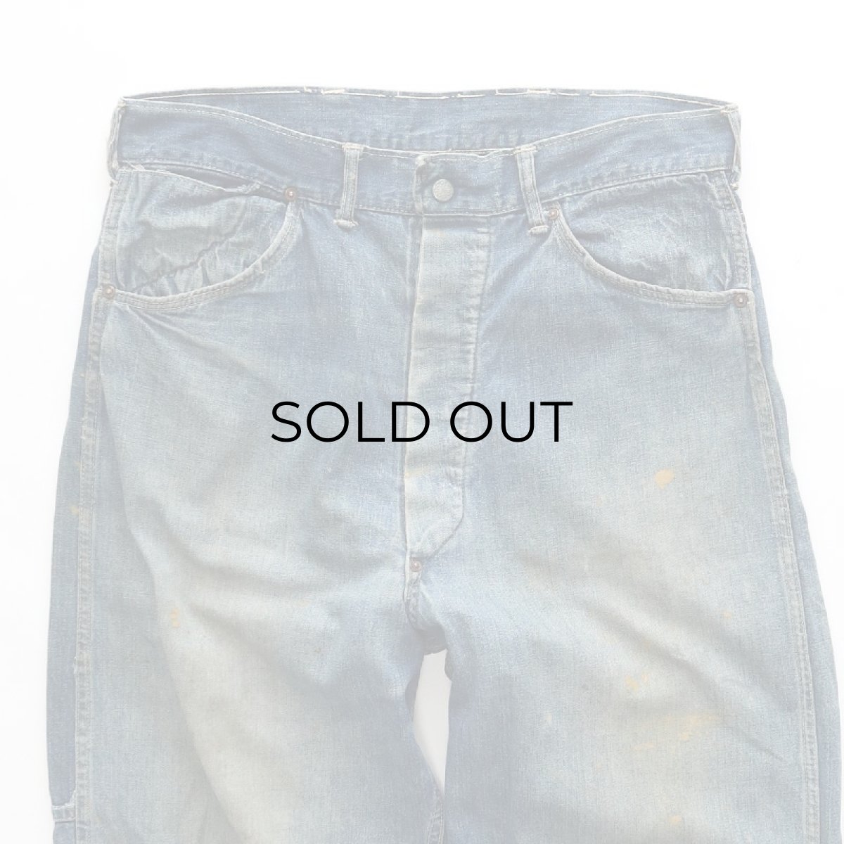 画像3: 40's UNKNOWN BRAND DENIM PAINTER PANTS "BLACK CHAMBRAY POCKET" (3)