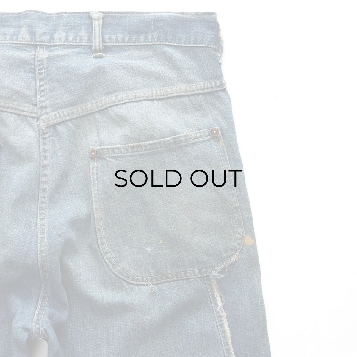 画像13: 40's UNKNOWN BRAND DENIM PAINTER PANTS "BLACK CHAMBRAY POCKET" (13)