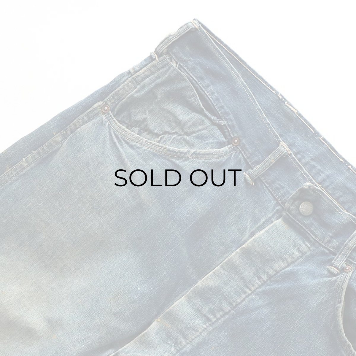 画像4: 40's UNKNOWN BRAND DENIM PAINTER PANTS "BLACK CHAMBRAY POCKET" (4)