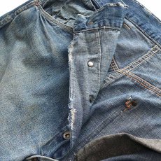 画像9: 40's UNKNOWN BRAND DENIM PAINTER PANTS "BLACK CHAMBRAY POCKET" (9)