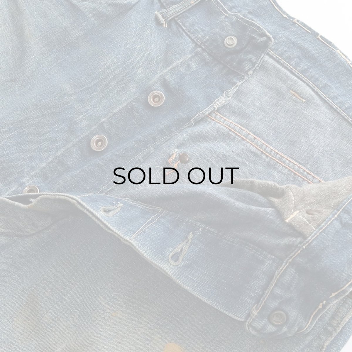 画像8: 40's UNKNOWN BRAND DENIM PAINTER PANTS "BLACK CHAMBRAY POCKET" (8)