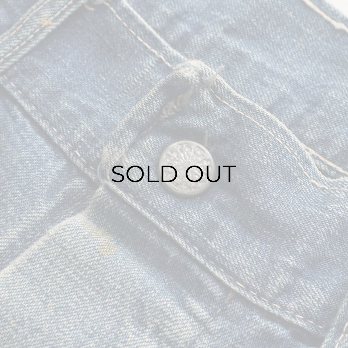 画像7: 40's UNKNOWN BRAND DENIM PAINTER PANTS "BLACK CHAMBRAY POCKET" (7)