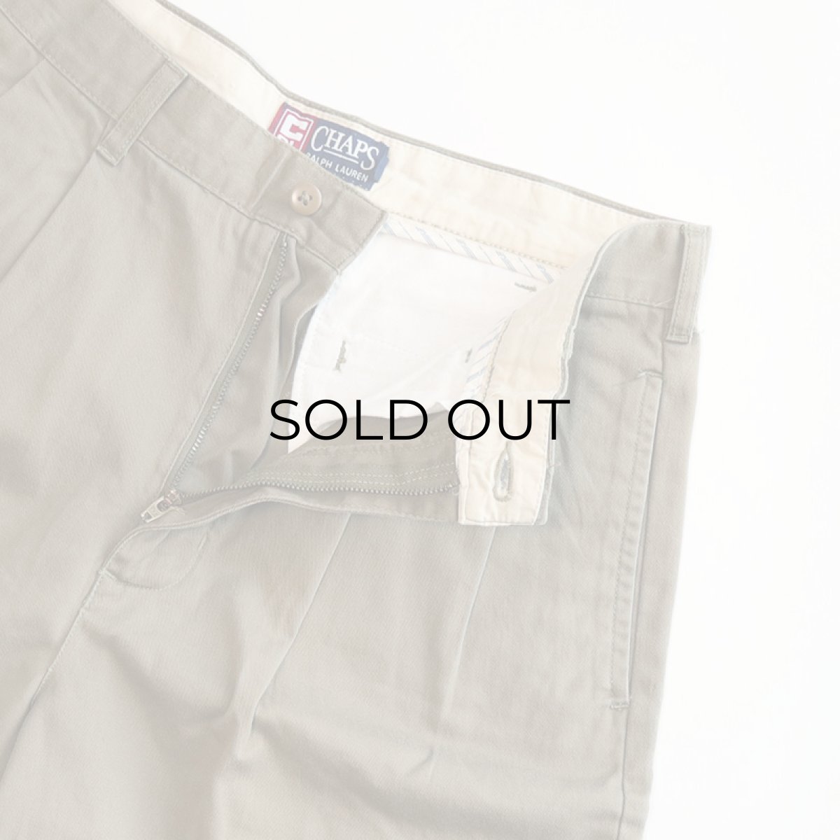 画像4: CHAPS RALPH LAUREN COTTON TWILL TUCK SHORTS "DEADSTOCK" 【W31 程度】 (4)