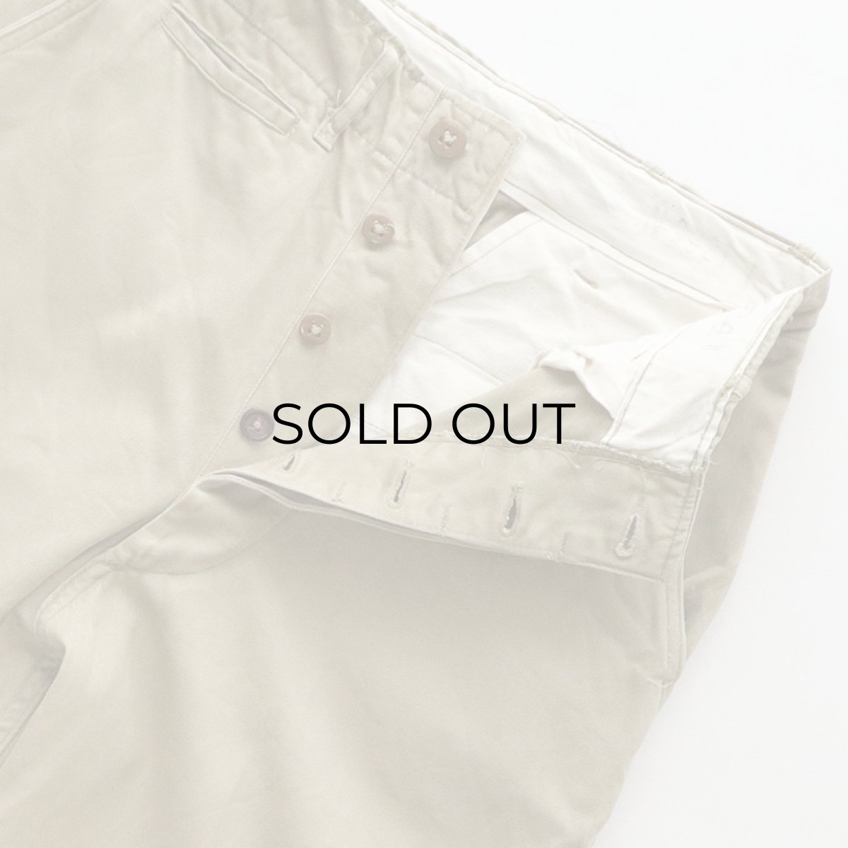 画像3: 〜50's US ARMY M-45 KHAKI COTTON TROUSERS【W27 程度】 (3)