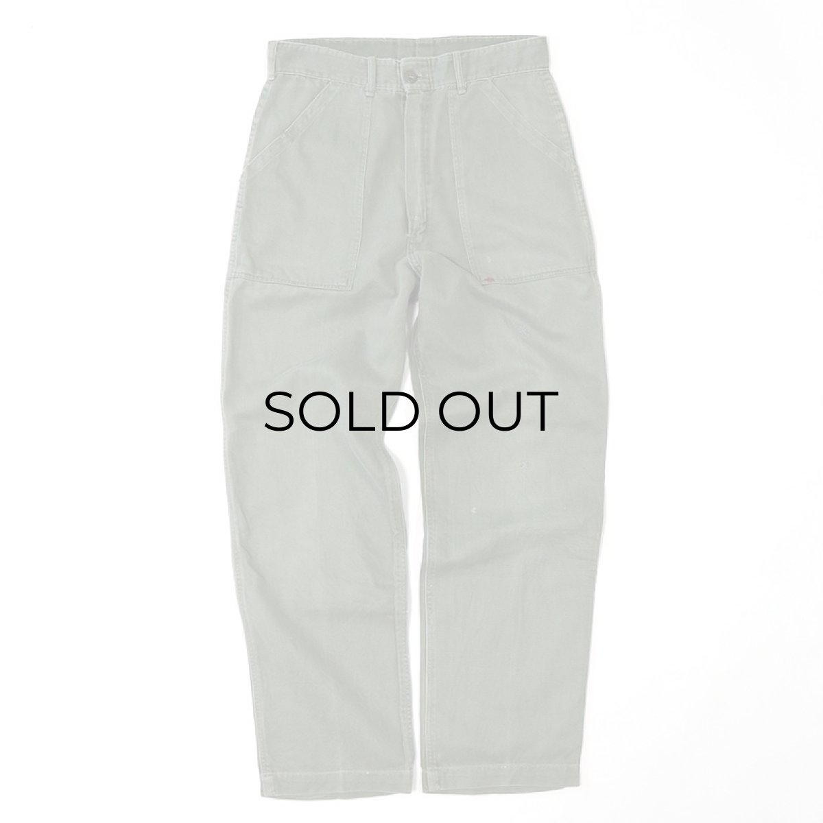 画像2: 60's-70's US ARMY COTTON SATEEN UTILITY BAKER PANTS 【W30 程度】 (2)