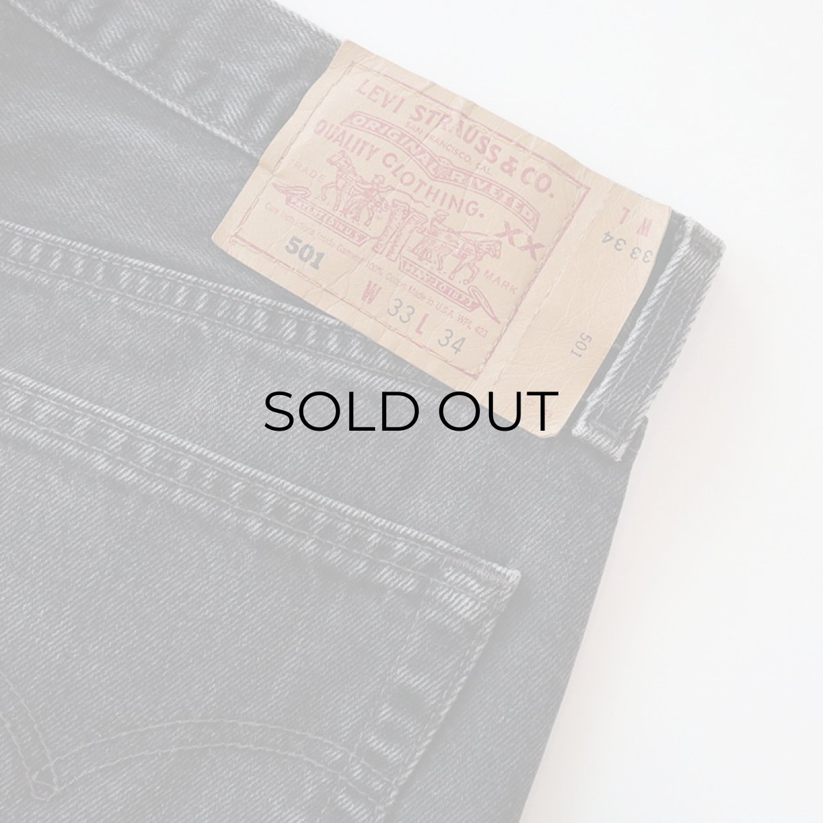 画像7: LEVI'S 501 BLACK DENIM PANTS "made in USA" 【W33程度】 (7)
