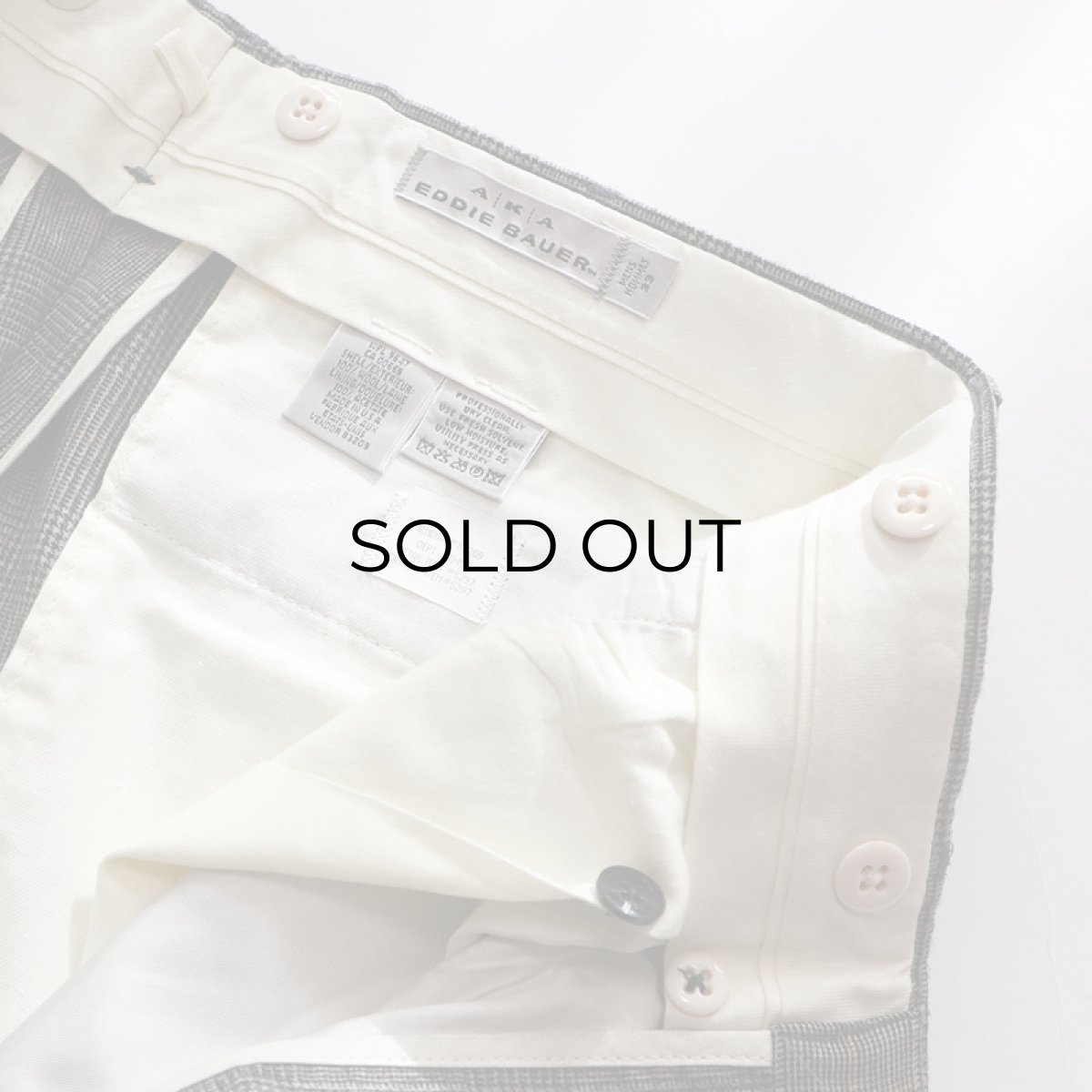 画像8: 〜90's AKA EDDIE BAUER WOOL GLEN CHECK TUCK SLACKS "MADE IN USA"【W33 x L31 程度】 (8)