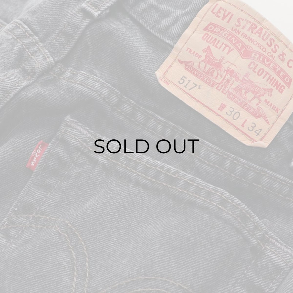 画像9: LEVI'S 517 BLACK DENIM BOOTS CUT PANTS "made in USA" 【W30 程度】 (9)