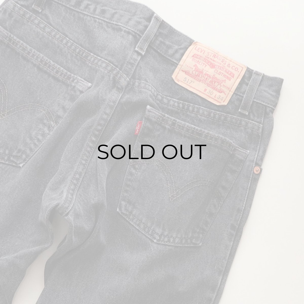 画像8: LEVI'S 517 BLACK DENIM BOOTS CUT PANTS "made in USA" 【W30 程度】 (8)