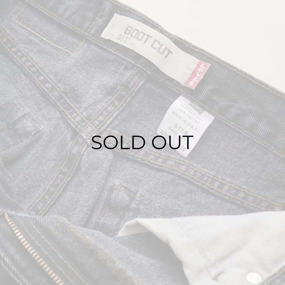 画像6: LEVI'S 517 BLACK DENIM BOOTS CUT PANTS "made in USA" 【W30 程度】 (6)