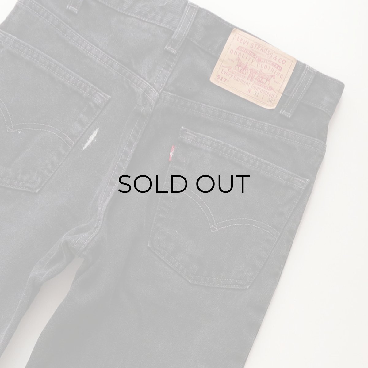 画像7: LEVI'S 517 BLACK DENIM BOOTS CUT PANTS "made in USA" 【W31 程度】 (7)