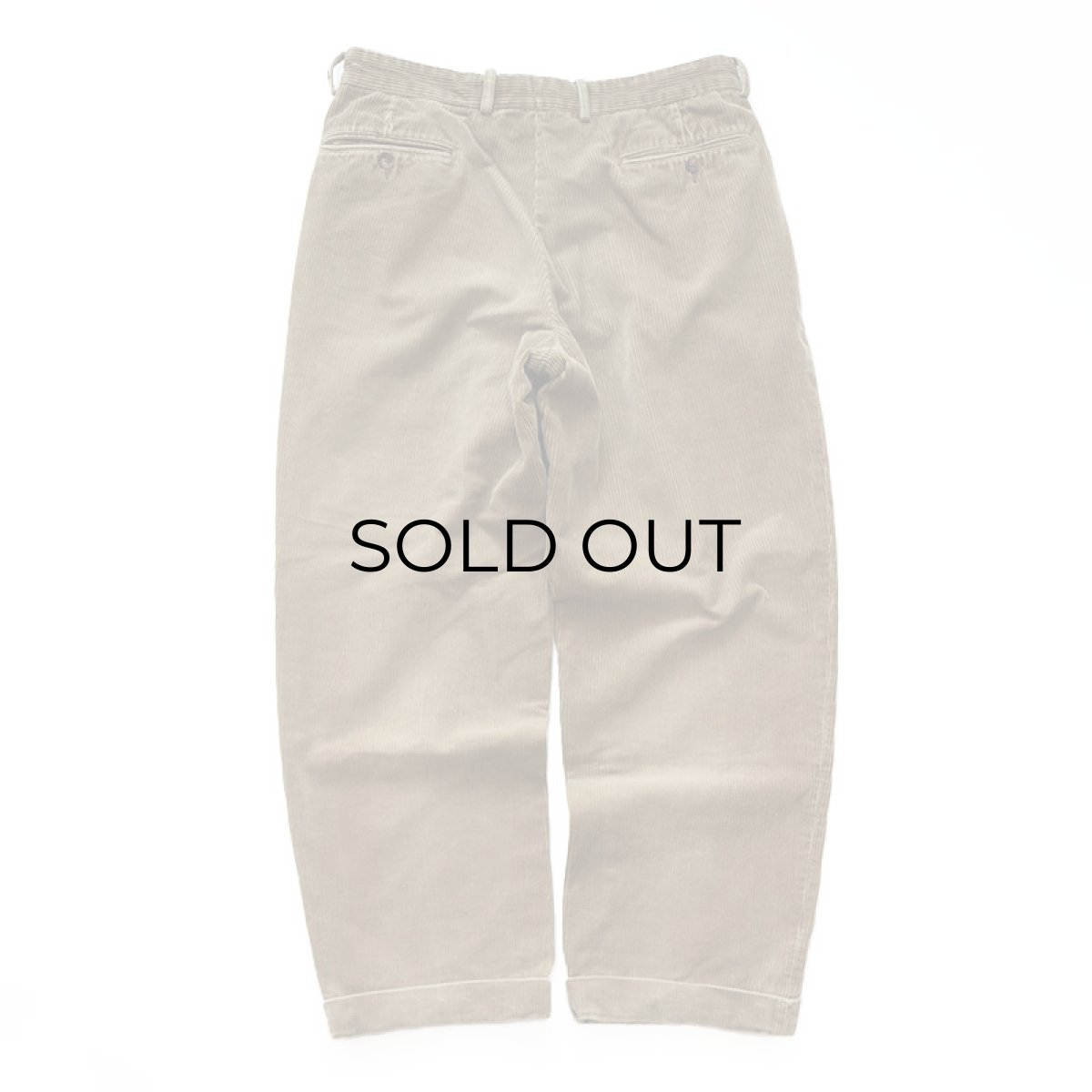 画像3: Faconnable COTTON WIDE WALE CORDUROY TUCK PANTS【W33 x L29 程度】 (3)