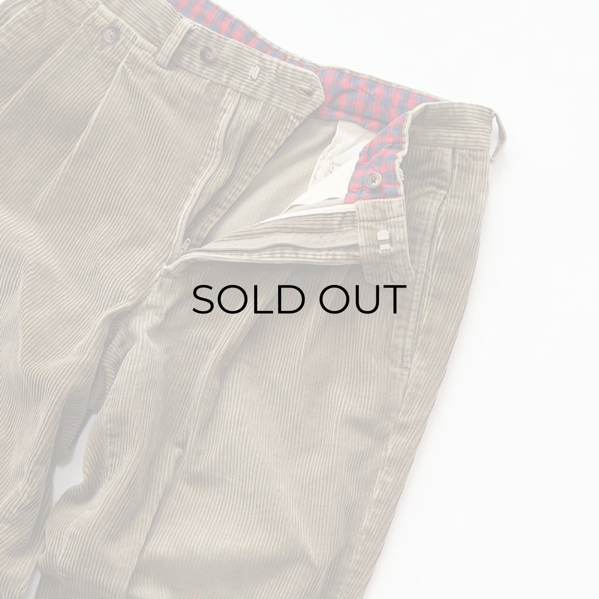 画像4: Faconnable COTTON WIDE WALE CORDUROY TUCK PANTS【W33 x L29 程度】 (4)