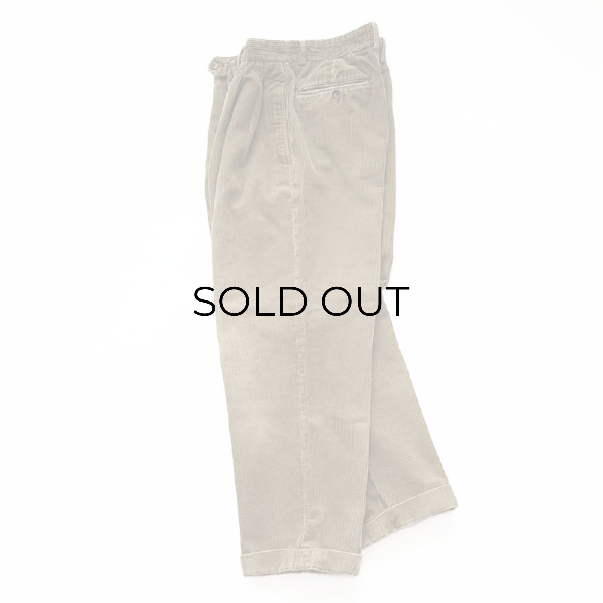 画像2: Faconnable COTTON WIDE WALE CORDUROY TUCK PANTS【W33 x L29 程度】 (2)
