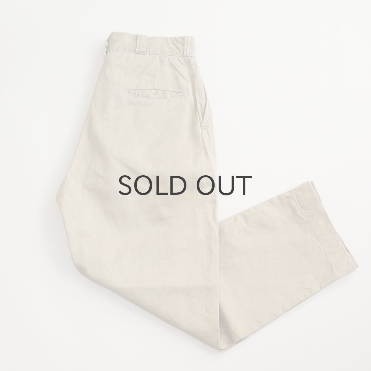 画像1: 60's US ARMY COTTON KHAKI TROUSERS "TAPERED CUSTOM" 【W30 程度】 (1)