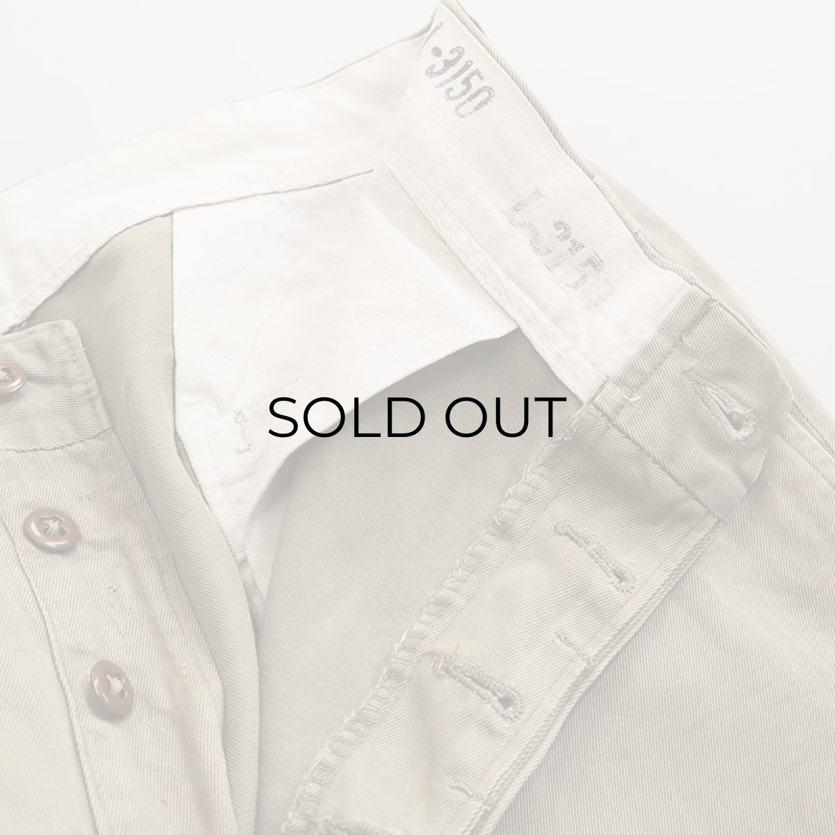 画像5: 50's US ARMY COTTON KHAKI TROUSERS 【W32 程度】 (5)