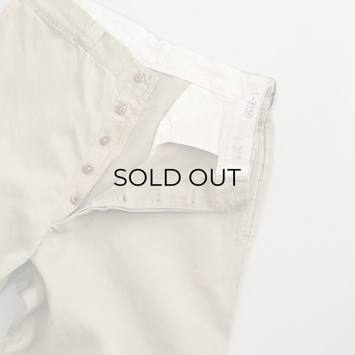 画像4: 50's US ARMY COTTON KHAKI TROUSERS 【W32 程度】 (4)