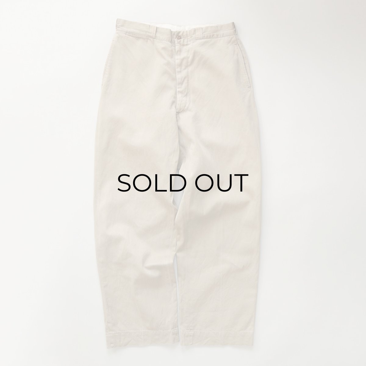 画像2: 50's US ARMY COTTON KHAKI TROUSERS 【W32 程度】 (2)