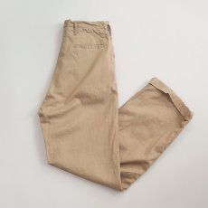 画像1: 〜50's UNKNOWN BRAND COTTON TWILL TUCK WORK PANTS 【W28 程度】 (1)