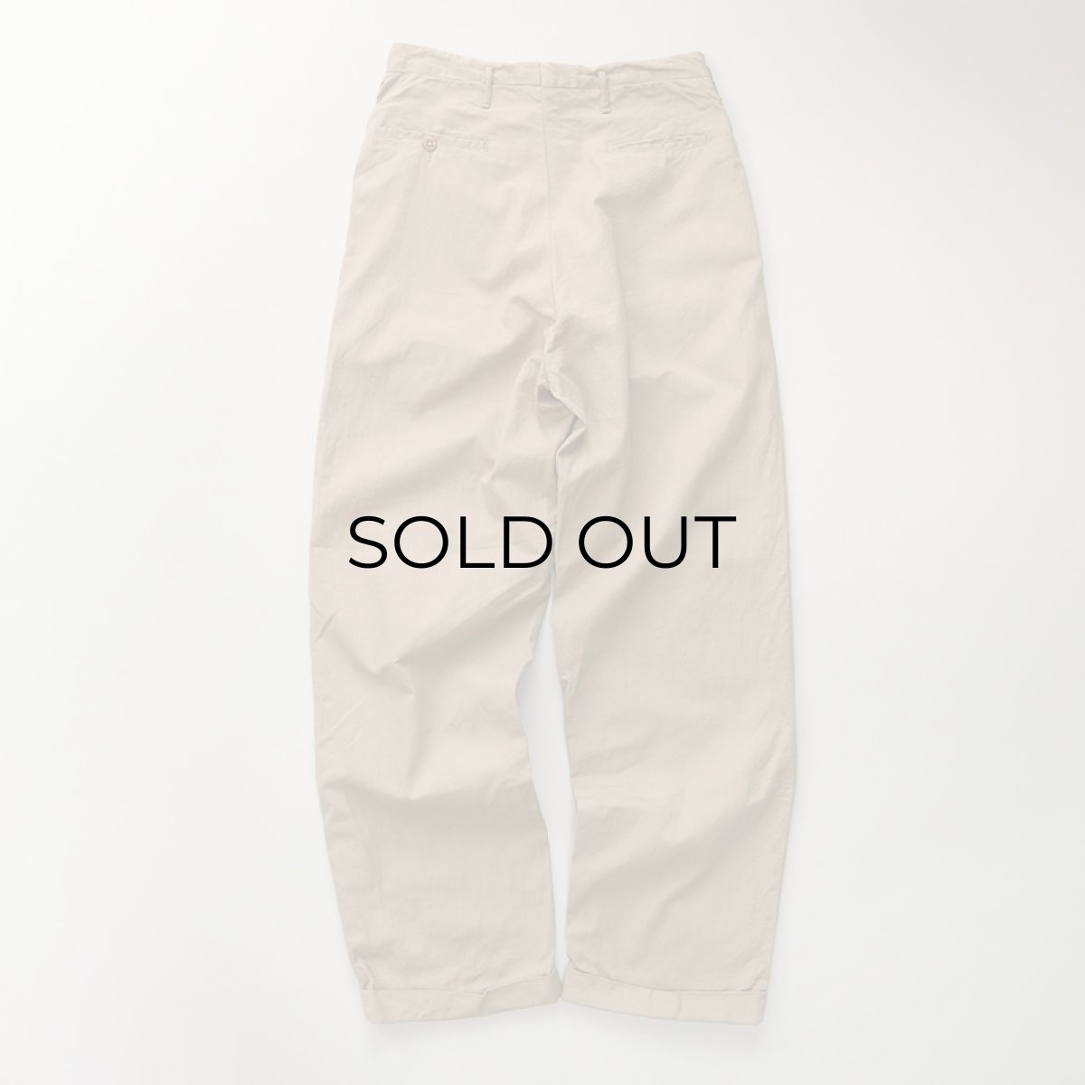 画像3: 〜50's UNKNOWN BRAND COTTON TWILL TUCK WORK PANTS 【W28 程度】 (3)