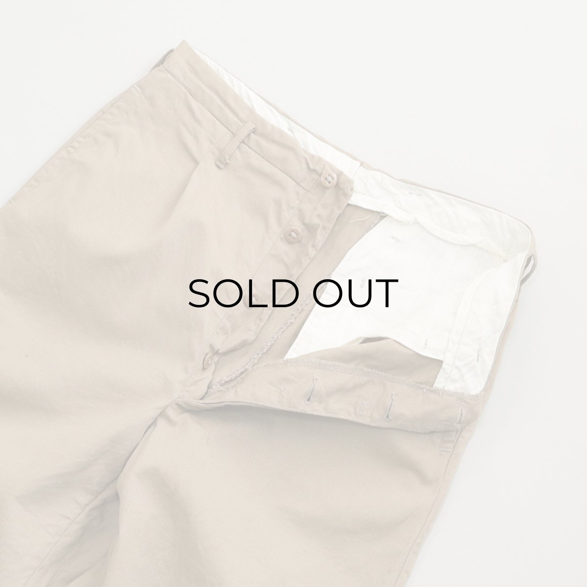 画像4: 〜50's UNKNOWN BRAND COTTON TWILL TUCK WORK PANTS 【W28 程度】 (4)
