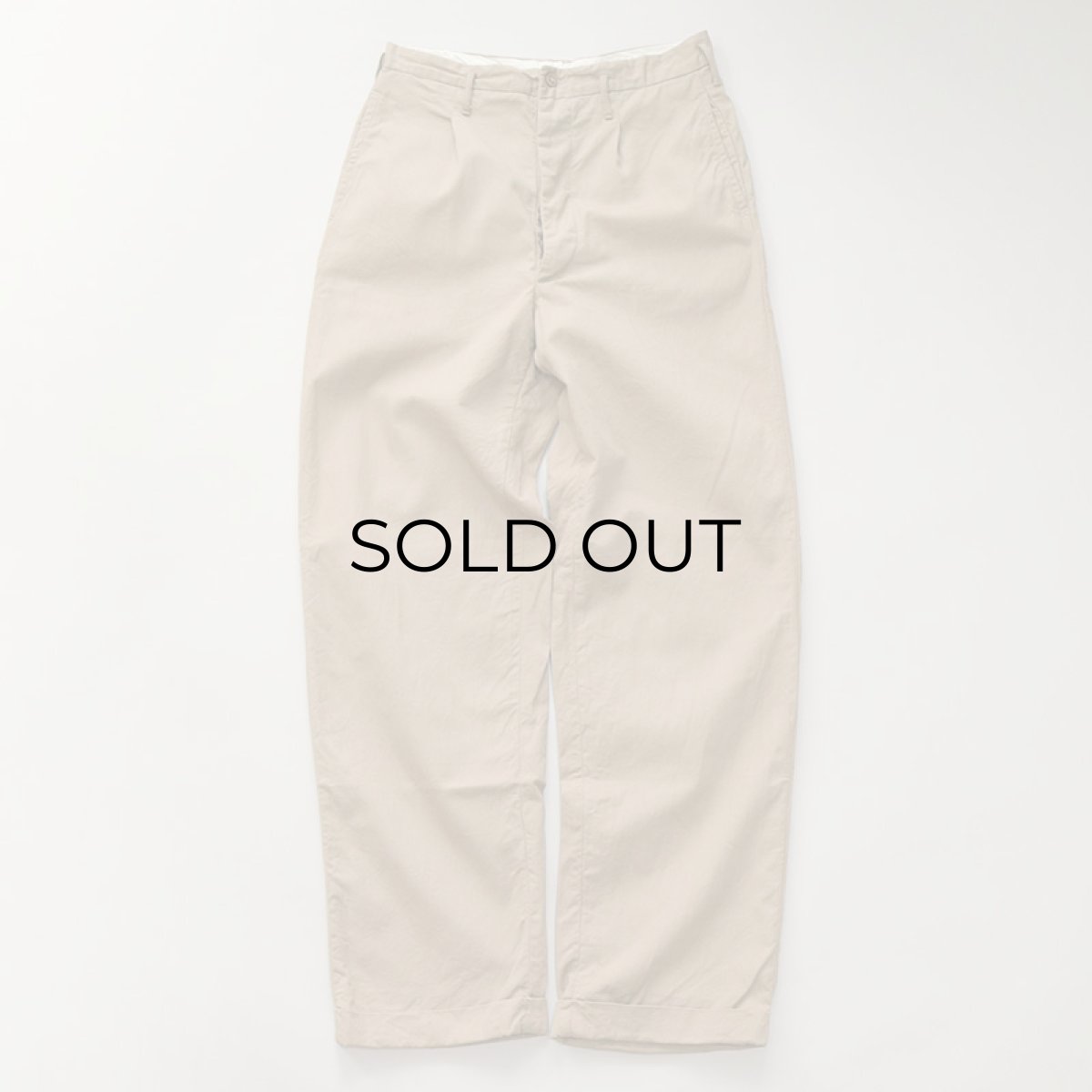 画像2: 〜50's UNKNOWN BRAND COTTON TWILL TUCK WORK PANTS 【W28 程度】 (2)