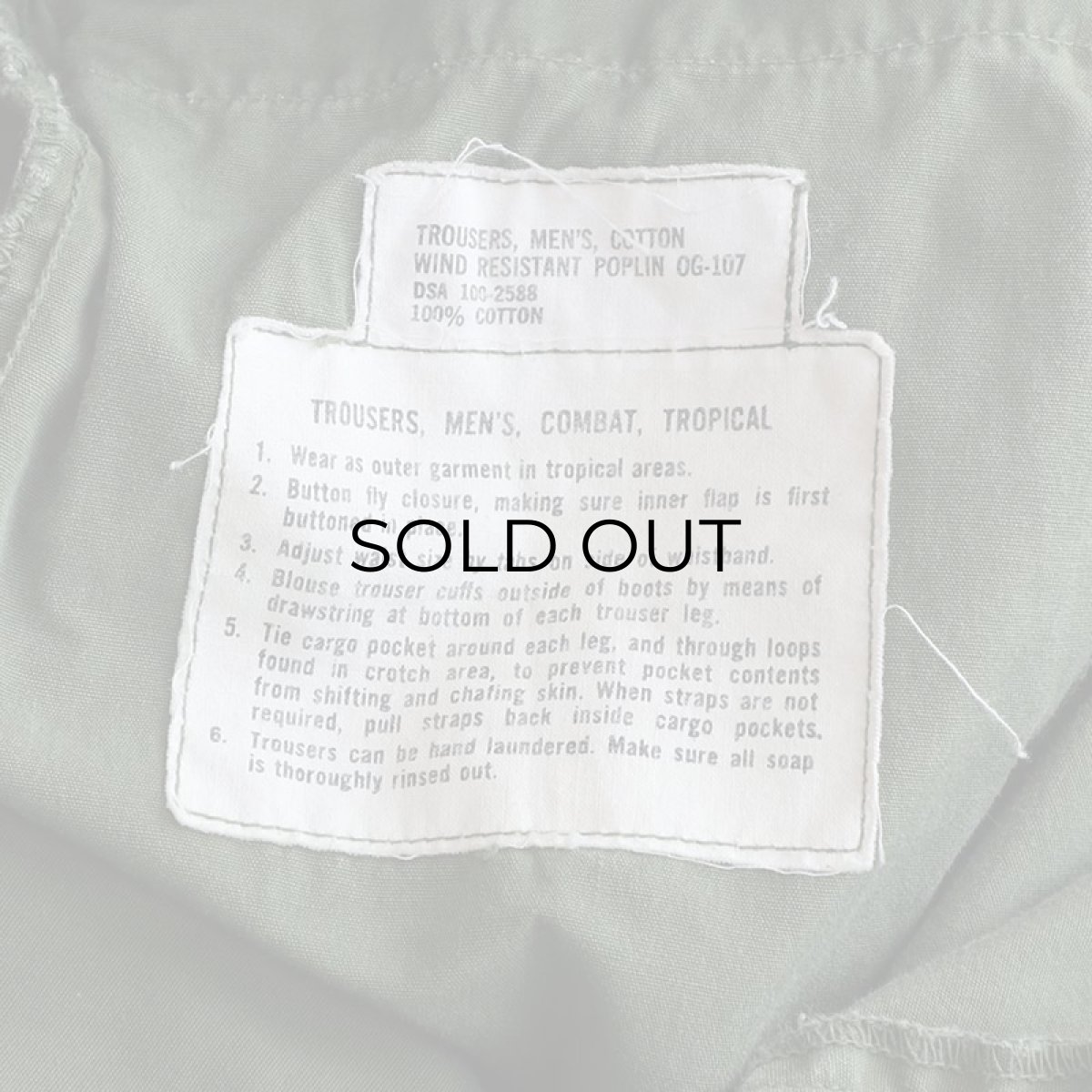 画像8: 60's US ARMY COTTON POPLIN JUNGLE FATIGUE CARGO PANTS "3rd MODEL"【MEDIUM-REGULAR】 (8)