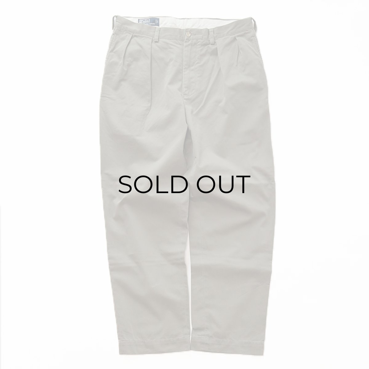画像2: Polo by Ralph Lauren "POLO CHINO" COTTON TWILL TUCK PANTS【W35 x L30 程度】 (2)