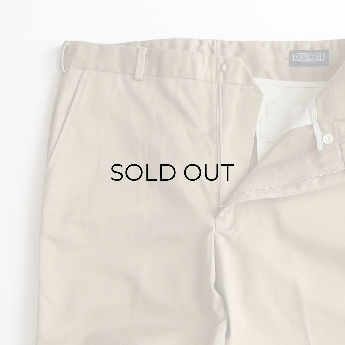 画像4: 80's LANDS' END TWILL NO TUCK PANTS "MADE IN USA"【W34 x L34 程度】 (4)