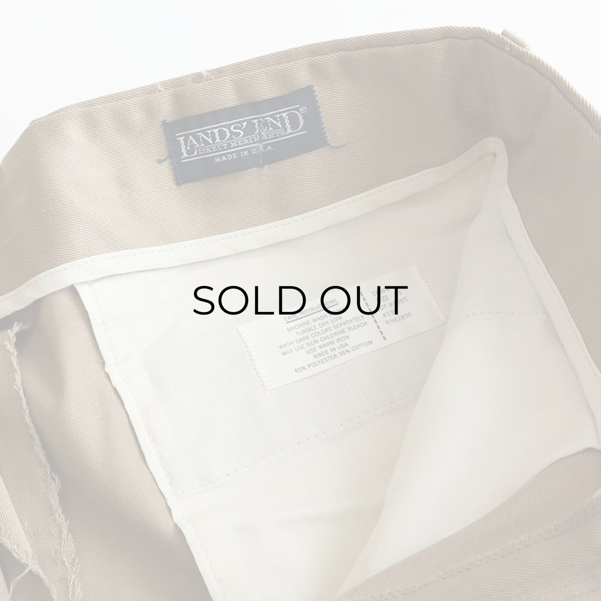 画像7: 80's LANDS' END TWILL NO TUCK PANTS "MADE IN USA"【W34 x L34 程度】 (7)