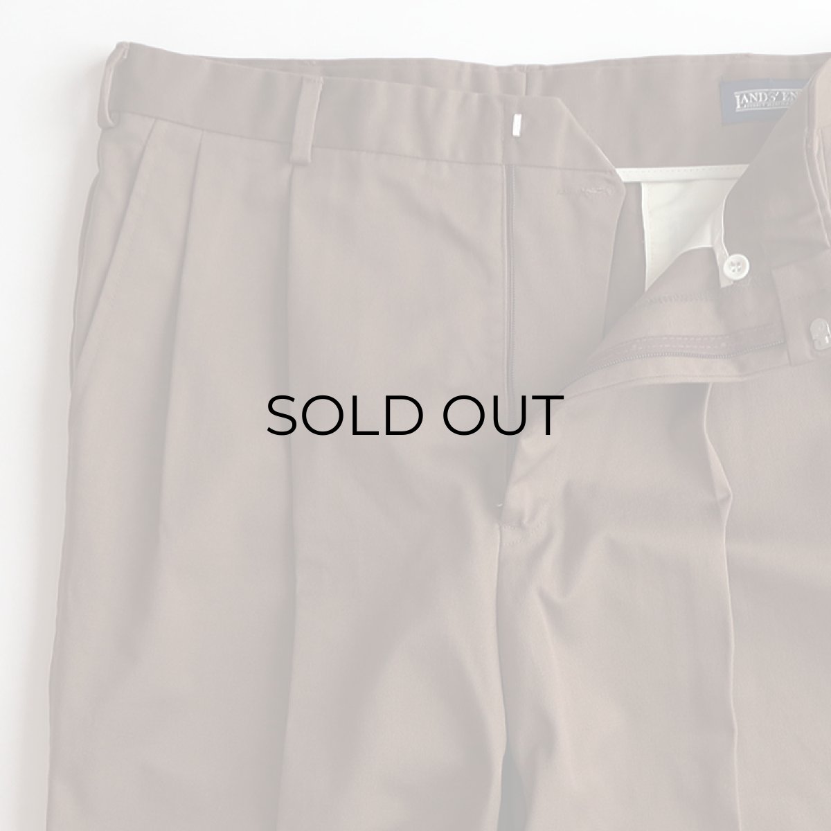 画像4: 80's LANDS' END TWILL TUCK PANTS "MADE IN USA"【W34 x L32 程度】 (4)