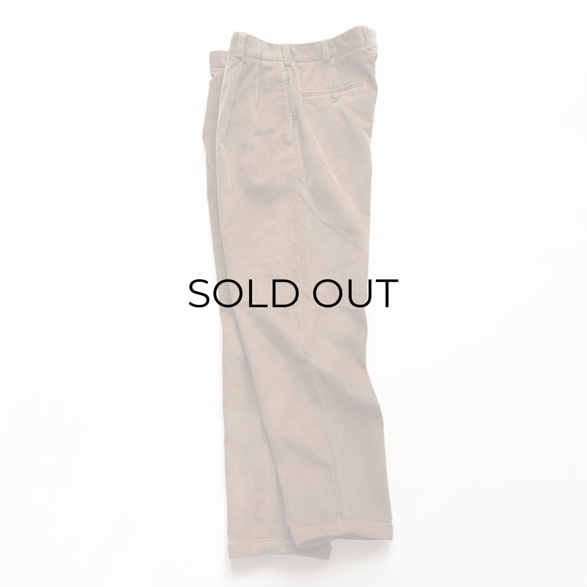 画像2: Brooks Brothers WIDE WALE CORDUROY TUCK PANTS【W34 x L31.5 程度】 (2)