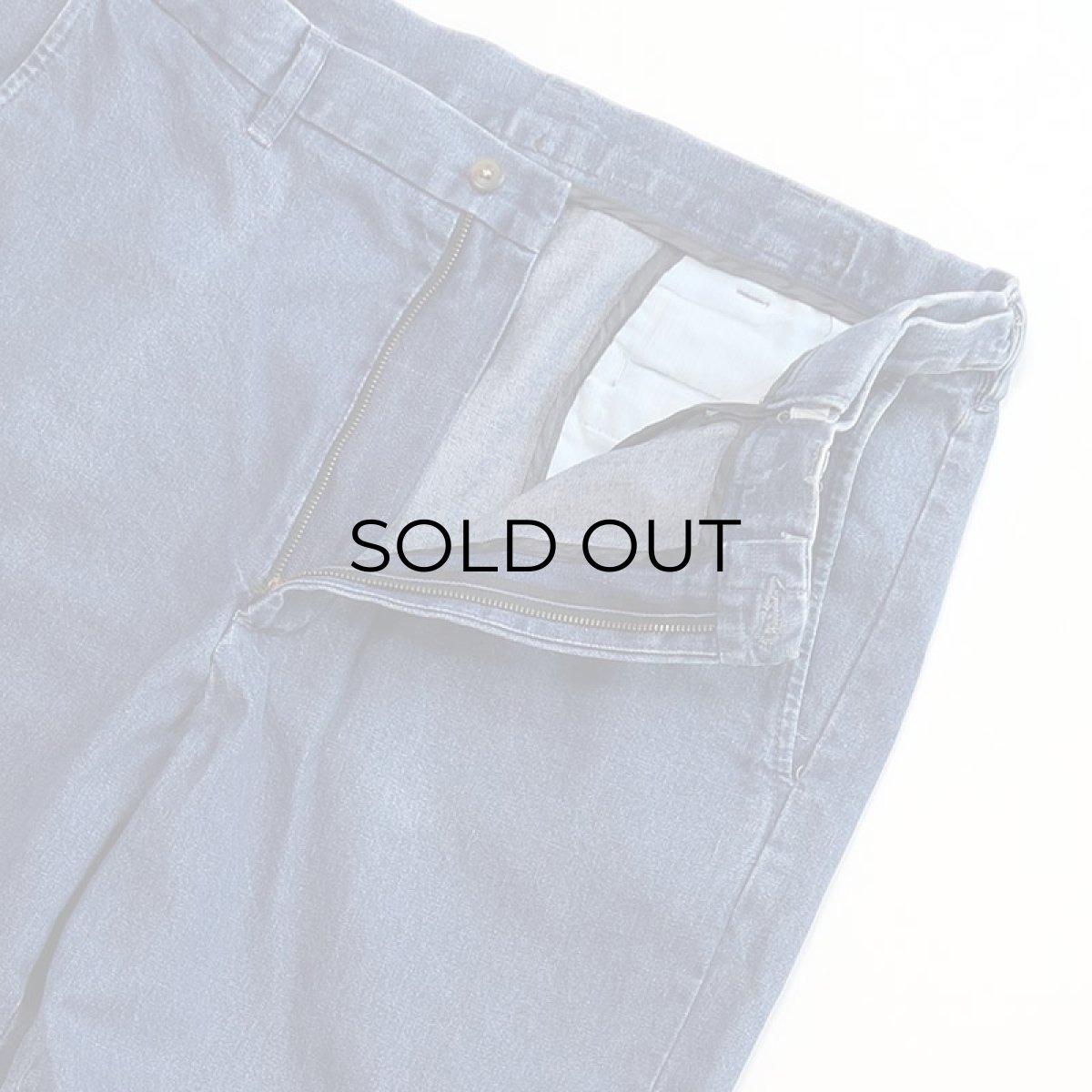 画像4: 90's haggar COTTON DENIM NO TUCK PANTS【W36〜W38 x L30 程度】 (4)